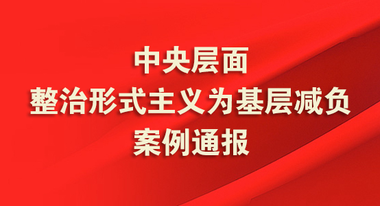 中央層面整治形式主義為基層減負(fù)案例通報(bào)